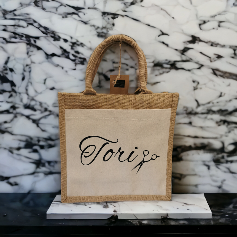 Personalised Jute Pocket Tote bag